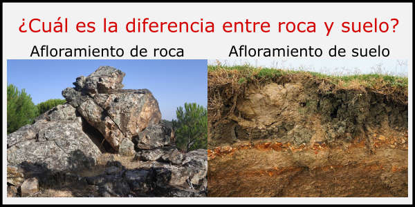 ¿Cuál es la diferencia entre roca y suelo?