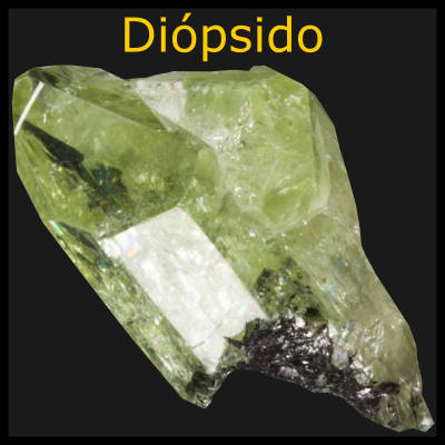 diopsido mineral, diopsido piedra, roca