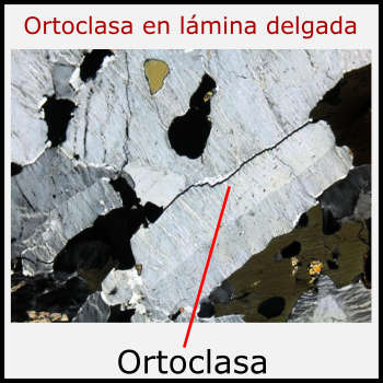 Ortoclasa lamina delgada, propiedades ópticas
