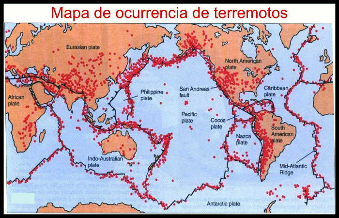 terremotos interplaca o en límites de placas tectónicas