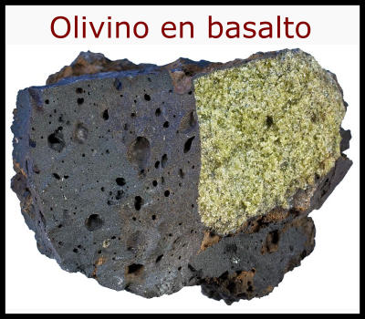 olivino en basalto